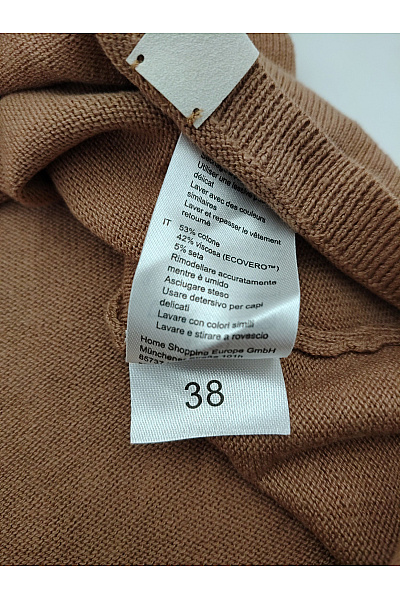 Bavlněné hnědé tílko bez rukávů s prodlouženým zadním dílem Velikost IT 38 | Unimoda | obrázek 4
