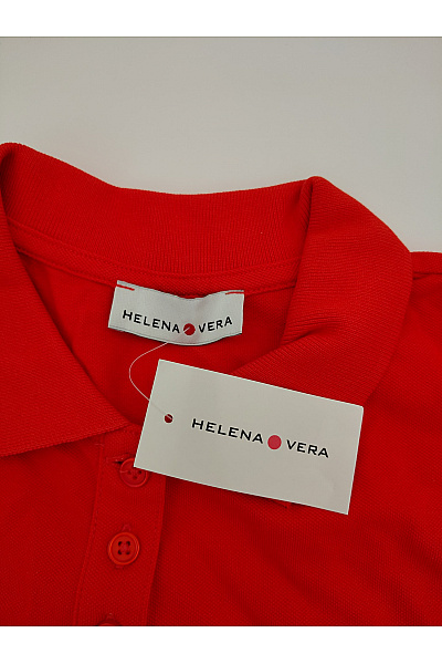 HELENA VERA Červené bavlněné polo tričko s krátkým rukávem Velikost IT 42 | HELENA VERA | obrázek 5