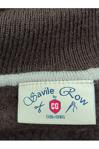 Savile Row Company Pánský hnědý vlněný rolák pletený pulovr Vel. M | Savile Row Company | obrázek 6