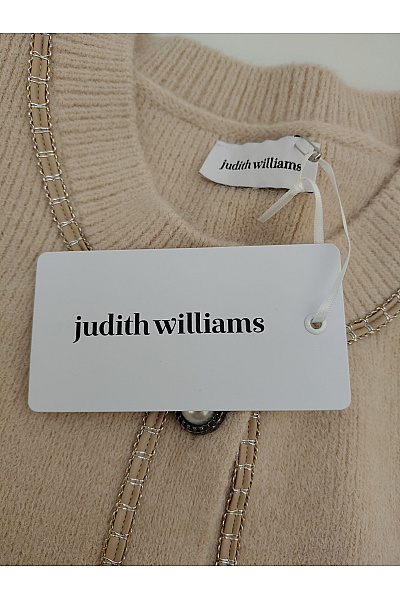 Judith Williams Béžový pletený kardigan na knoflíky s perlami Vel. DE 48 | Judith Williams | obrázek 6