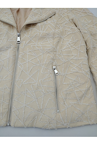 PFEFFINGER Béžové dámské sako na zip se strukturou Vel. XL | PFEFFINGER | obrázek 4
