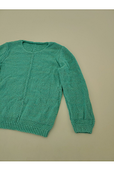 Zelený pletený bavlněný pulovr s dlouhým rukávem Vel. EU 34 | Unimoda | obrázek 2