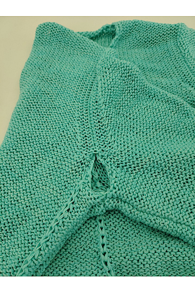 Zelený pletený bavlněný pulovr s dlouhým rukávem Vel. EU 34 | Unimoda | obrázek 6