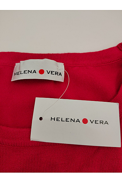 HELENA VERA Červená pletená halenka s krátkým rukávem a volánky Vel. DE 36 | HELENA VERA | obrázek 5