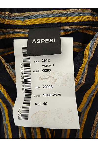 ASPESI Barevné lněné košilové maxi šaty pruhované Velikost IT 40 | ASPESI | obrázek 7