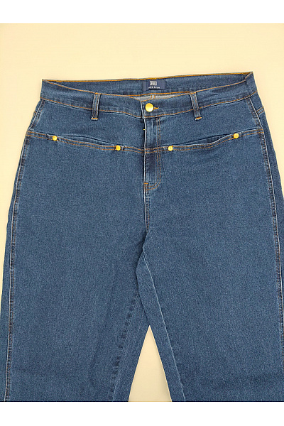 fiora blue Modré dámské džíny s vysokým pasem a rozparkem Vel. IT 46 | fiora blue | obrázek 4