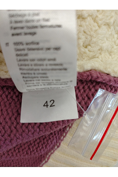 Jana Ina Dámský pletený kardigan do véčka na knoflíky fialovo-bílý Vel. IT 42 | Jana Ina | obrázek 8