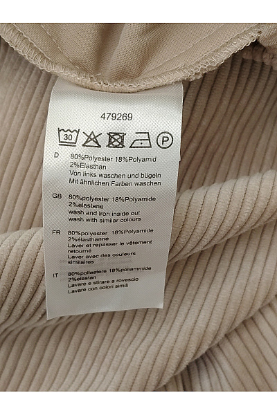 fiora blue Béžové manšestrové široké kalhoty s kapsami Velikost DE 48 | fiora blue | obrázek 6