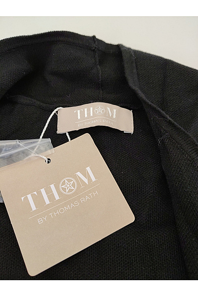 THOM By Thomas Rath Černý pletený kardigan s kapsami Vel. DE 46 | THOM By Thomas Rath | obrázek 6