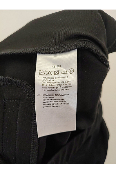 PFEFFINGER Černé elegantní kalhoty s lampasem a vysokým pasem Velikost DE 38 | PFEFFINGER | obrázek 7
