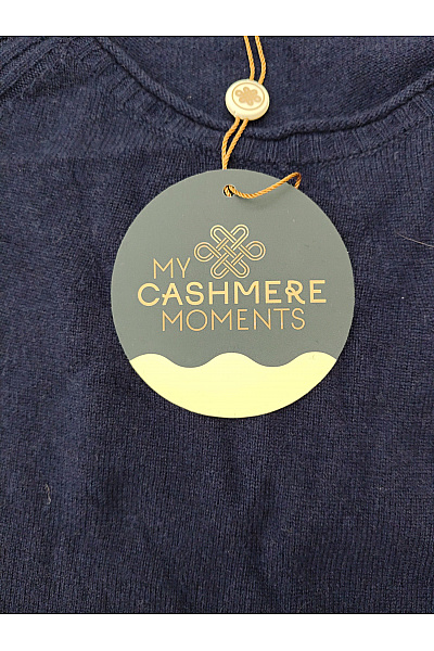 MY CASHERE MOMENTS Modré vlněné pletené šaty s dlouhým rukávem a kapsami Vel. DE 36 | MY CASHERE MOMENTS | obrázek 4