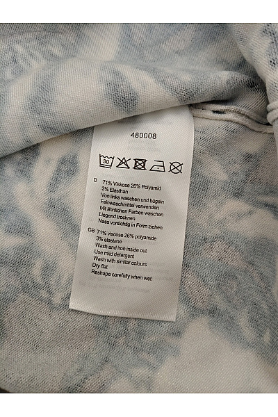 OVANTI Dámské tričko s dlouhým rukávem černobílé květinový vzor Vel. DE 42 | OVANTI | obrázek 4