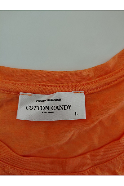 COTTON CANDY Oranžové dámské tričko s krátkým rukávem a kulatým výstřihem Velikost L | COTTON CANDY | obrázek 5