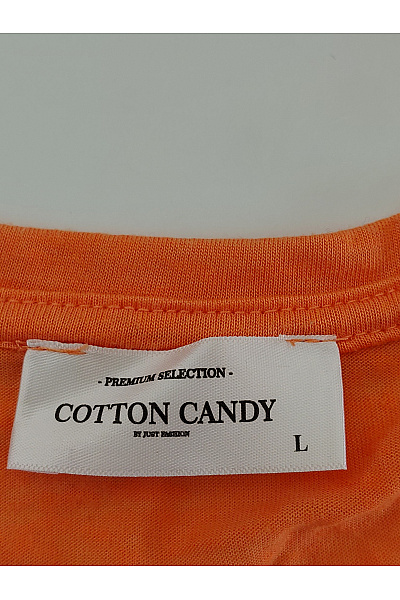 COTTON CANDY Oranžové dámské tričko s krátkým rukávem a kulatým výstřihem Velikost L | COTTON CANDY | obrázek 6