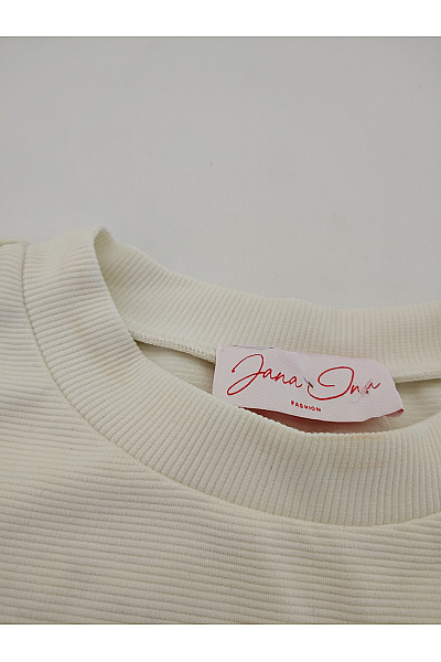 Jana Ina Béžová dámská mikina oversized crewneck Velikost IT 38 | Jana Ina | obrázek 4