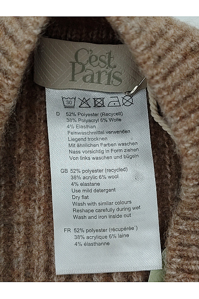 C'est tout Hnědý pletený pulovr s balonovými rukávy na knoflíky Velikost DE 36 | C'est tout | obrázek 6