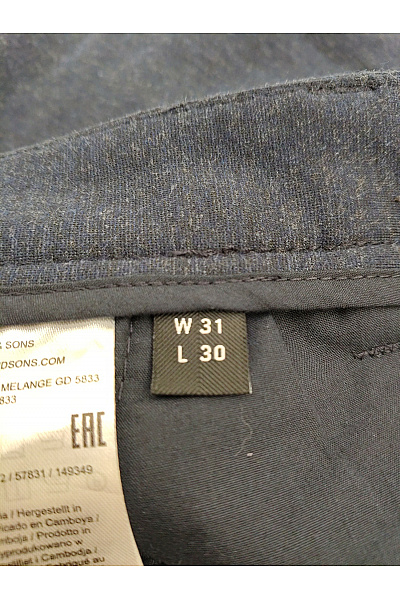 ONLY & SONS Pánské modré chinos kalhoty s kapsami Vel. US 31 | ONLY & SONS | obrázek 4