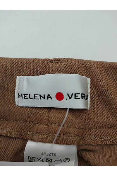 HELENA VERA Dámské bavlněné kalhoty s vysokým pasem hnědé Vel. DE 36/38 | HELENA VERA | obrázek 5