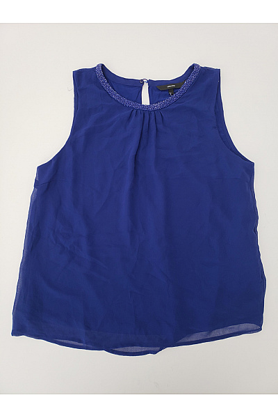 VERO MODA Modrá Elegantní Halenka Bez Rukávů S Kamínky Vel. L