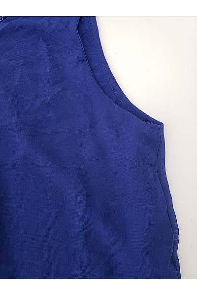 VERO MODA Modrá elegantní halenka bez rukávů s kamínky Vel. L | VERO MODA | obrázek 2