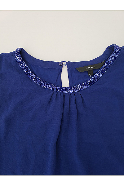 VERO MODA Modrá elegantní halenka bez rukávů s kamínky Vel. L | VERO MODA | obrázek 3