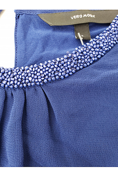 VERO MODA Modrá elegantní halenka bez rukávů s kamínky Vel. L | VERO MODA | obrázek 4
