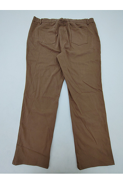 HELENA VERA Dámské bavlněné hnědé rovné kalhoty s kapsami Vel. DE 52/54 | HELENA VERA | obrázek 6