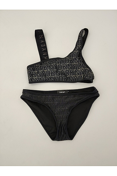 Donna Karan Černé Dvoudílné Asymetrické Sportovní Plavky