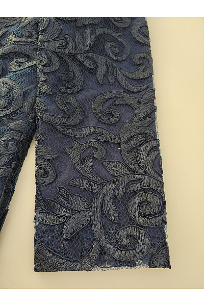 Alfredo Pauly Modrý vzorovaný elegantní kabát Vel. 42 | Alfredo Pauly | obrázek 2