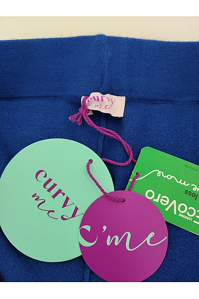 curvy me Modré pletené široké kalhoty na zavazování Vel. DE 50 | curvy me | obrázek 4