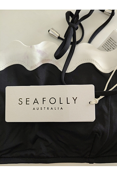 Seafolly Černobílá plavková podprsenka s volánky na zavazování Vel. 38 | Seafolly | obrázek 6