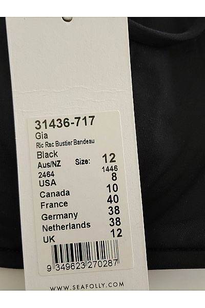Seafolly Černobílá plavková podprsenka s volánky na zavazování Vel. 38 | Seafolly | obrázek 7