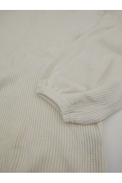 Belinda Gold Béžový pletený pulovr oversized s balonovými rukávy Velikost DE 48 | Belinda Gold | obrázek 4