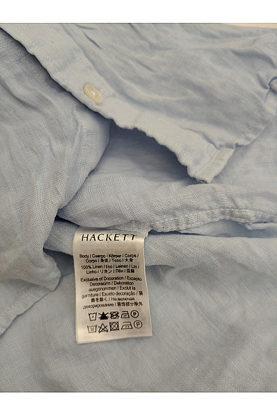HACKETT Pánská lněná košile s dlouhým rukávem modrá Vel. L | HACKETT | obrázek 6