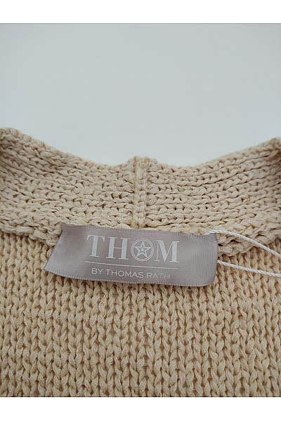 THOM By Thomas Rath Béžový pruhovaný pletený kardigan do véčka Velikost DE 44 | THOM By Thomas Rath | obrázek 5