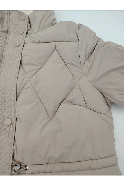 HELENA VERA Béžová prošívaná zimní bunda puffer Vel. IT 40 | HELENA VERA | obrázek 3