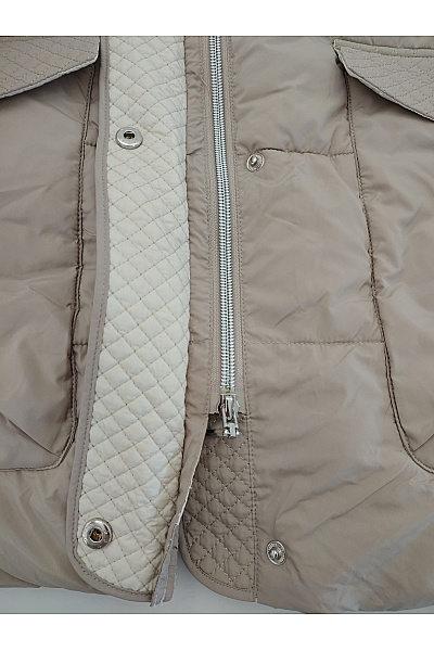 HELENA VERA Béžová prošívaná zimní bunda puffer Vel. IT 40 | HELENA VERA | obrázek 4