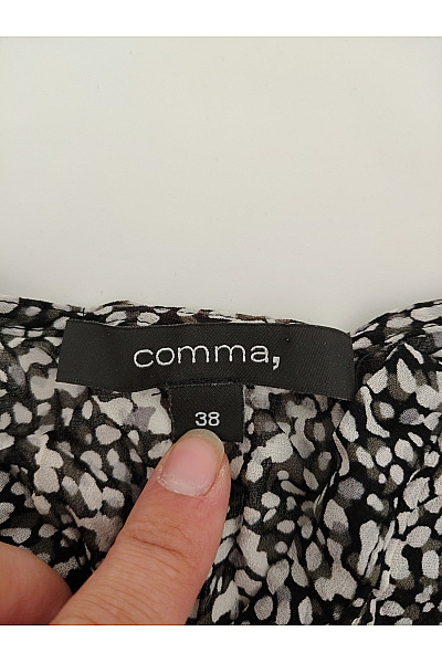 COMMA Černobílé šaty s dlouhým rukávem mini Vel. EU 38 | COMMA | obrázek 5