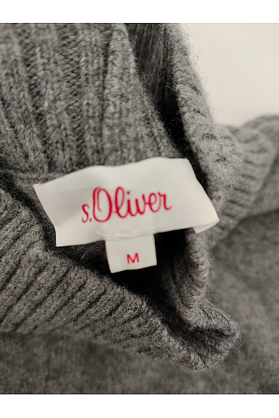 S.OLIVER Šedé vlněné pletené rolákové šaty s dlouhým rukávem Vel. DE M | s.OLIVER | obrázek 6