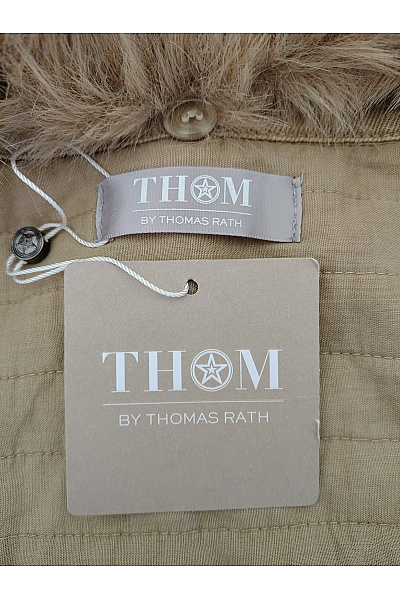THOM By Thomas Rath Bavlněná khaki bunda s kožíškem přechodová Vel. DE 42 | THOM By Thomas Rath | obrázek 9