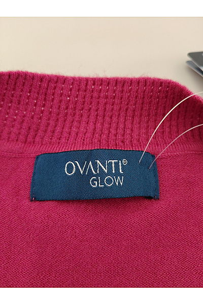 OVANTI Červený pletený kardigan s všitou košilí Velikost DE 48 | OVANTI | obrázek 6