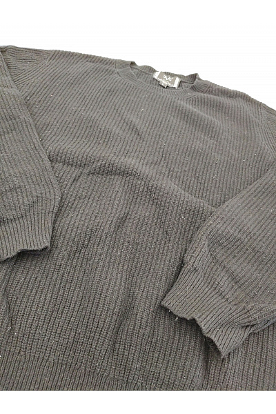 VERSACE Černý pletený žebrovaný pulovr oversized Vel. L | VERSACE | obrázek 3