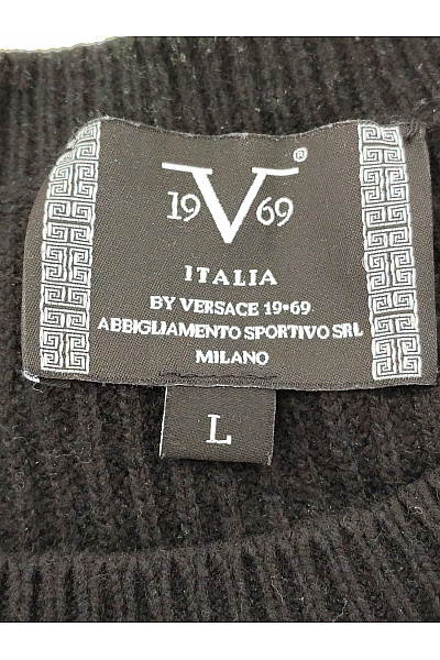VERSACE Černý pletený žebrovaný pulovr oversized Vel. L | VERSACE | obrázek 5