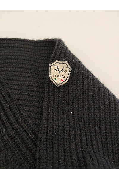VERSACE Černý pletený žebrovaný pulovr oversized Vel. L | VERSACE | obrázek 6
