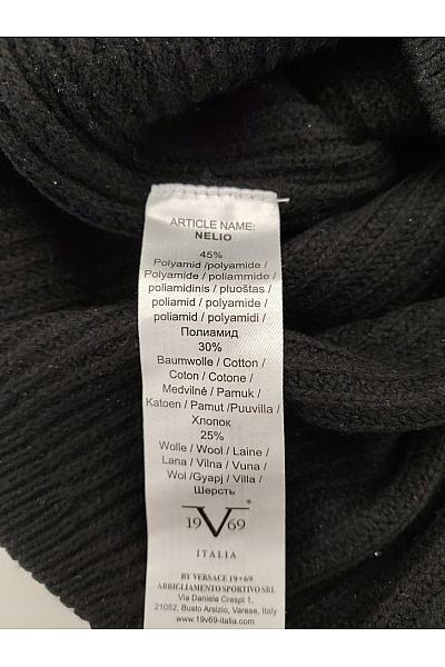 VERSACE Černý pletený žebrovaný pulovr oversized Vel. L | VERSACE | obrázek 8