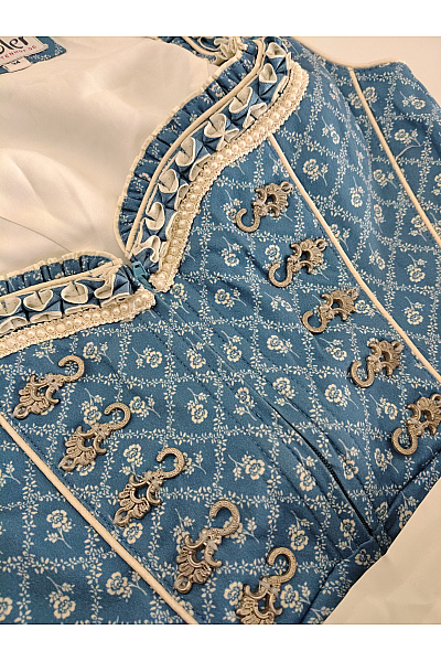 trachtenhof Modré květované šaty dirndl midi Vel. DE 34 | trachtenhof | obrázek 4