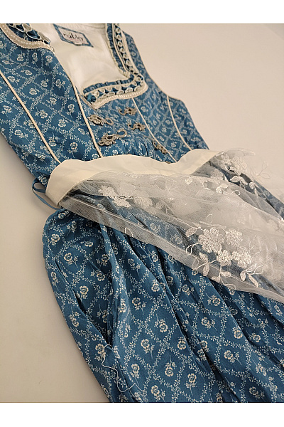 trachtenhof Modré květované šaty dirndl midi Vel. DE 34 | trachtenhof | obrázek 9