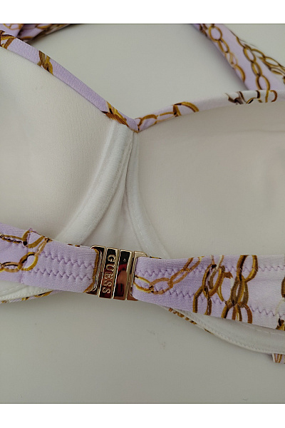 Guess Fialový vrchní díl plavek s řetízkovým vzorem za krk | Guess | obrázek 6