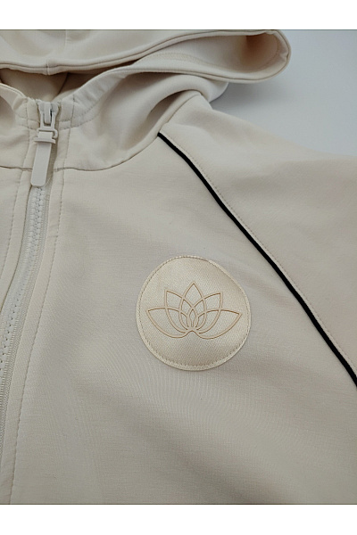 styletics by barbara Béžová dámská sportovní mikina na zip s kapucí Velikost DE 38 | styletics by barbara | obrázek 5