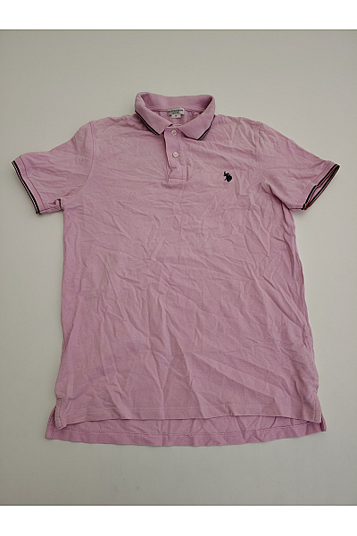 U.S.POLO ASSN. Růžové bavlněné pánské polo tričko s límečkem a krátkým rukávem Velikost US M | U.S.POLO ASSN. | obrázek 2